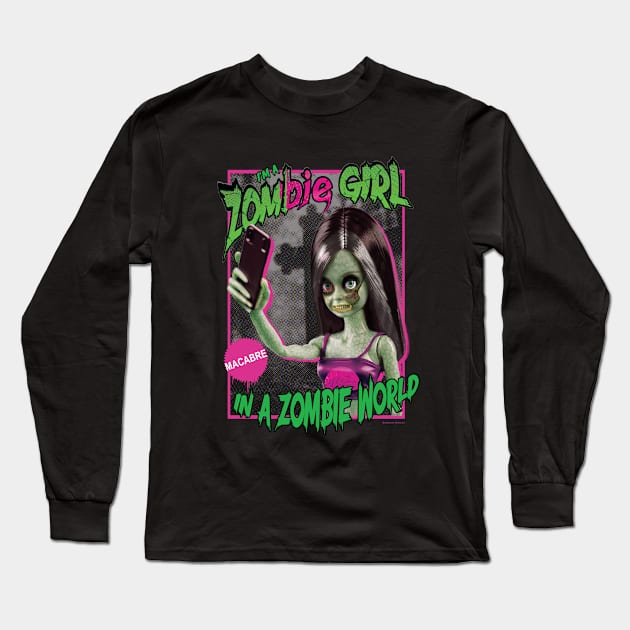 Zombie Girl Long Sleeve T-Shirt by Daily Detour